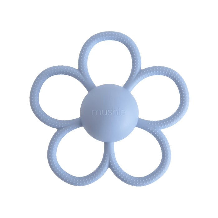 MUSHIE - RATTLE DAISY TEETHER - Faded denim