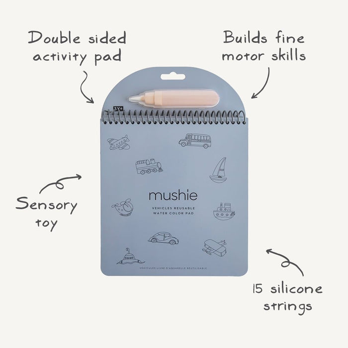 Mushie - Vehicles reusable water color pad