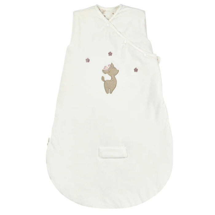 Nattou - FanFan Baby Slaapzak 70 cm - Slaapzak in Wit Velours zonder Mouwen - TOG 2,5