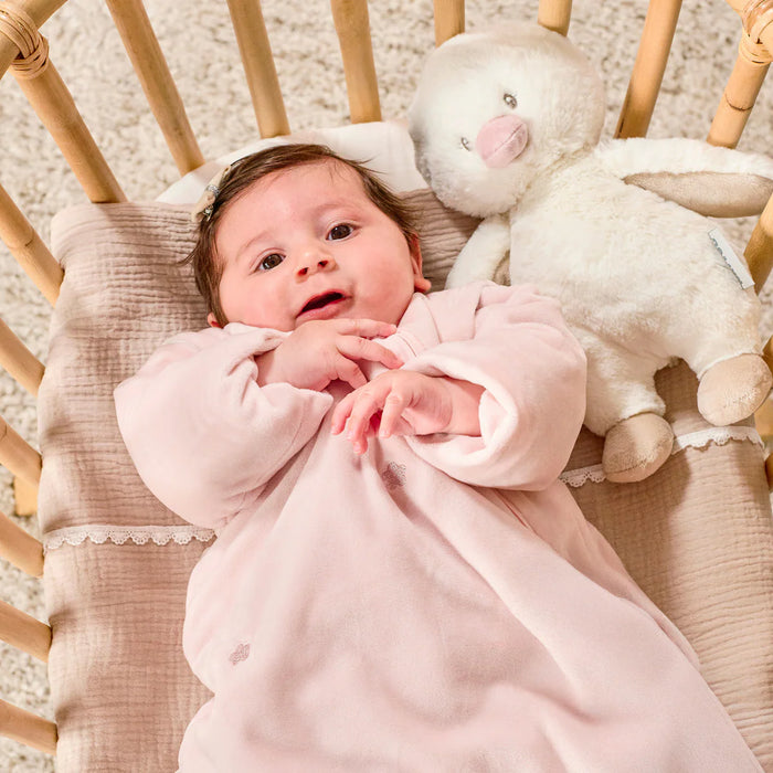 Nattou - FanFan Baby Slaapzak 70 cm - Slaapzak in Roze Velours met Afneembare Mouwen - TOG 2,5