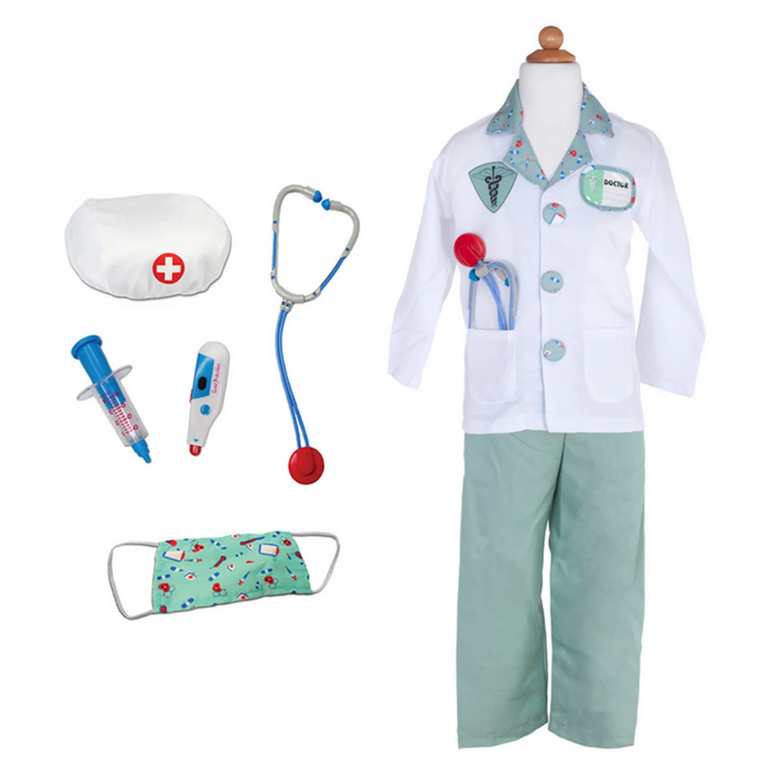 Great Pretenders - Doctor Coat with Scrub Pant & Accessory Set (8 pcs) - Green