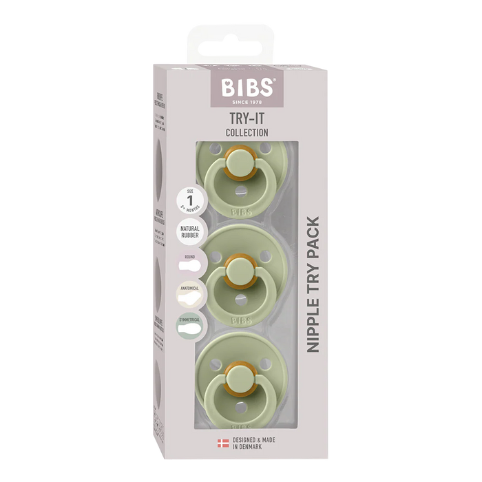 Bibs - New Baby Pacifiers Try-It Collection 3 pack - Sage