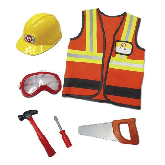 Great Pretenders - Construction Worker Vest with Helmet & Accessory Set (5 pcs)