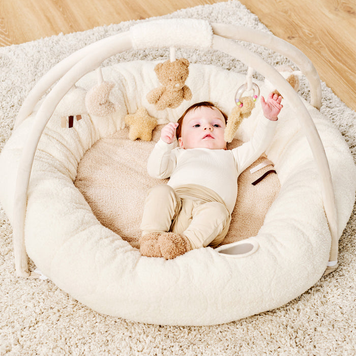 Nattou - TEDDY - Speeltapijt Poef Met Bogen - Ecru