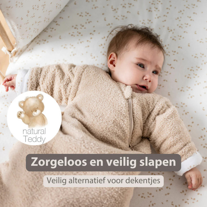 Nattou - TEDDY Slaapzak Teddy Beige 70 cm - TOG 2.5 - Zachte Babyslaapzak - Ademend & Veilig Slapen