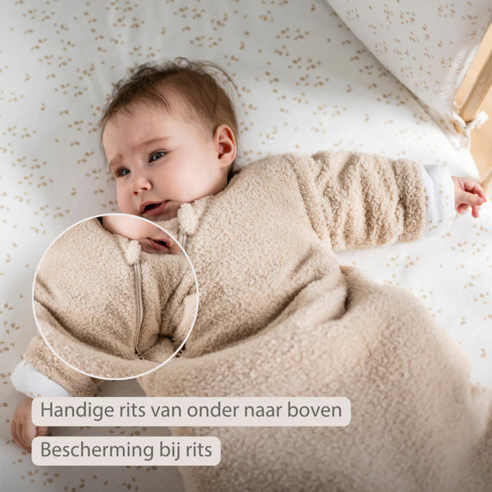 Nattou - TEDDY Slaapzak Teddy Beige 70 cm - TOG 2.5 - Zachte Babyslaapzak - Ademend & Veilig Slapen