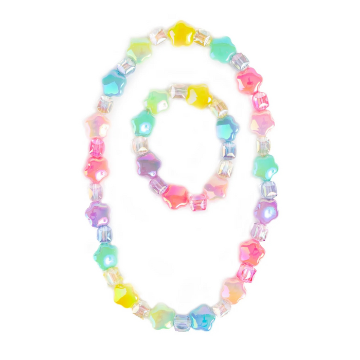 Great Pretenders - Wish Upon a Rainbow Star Necklace & Bracelet Set, 2pc