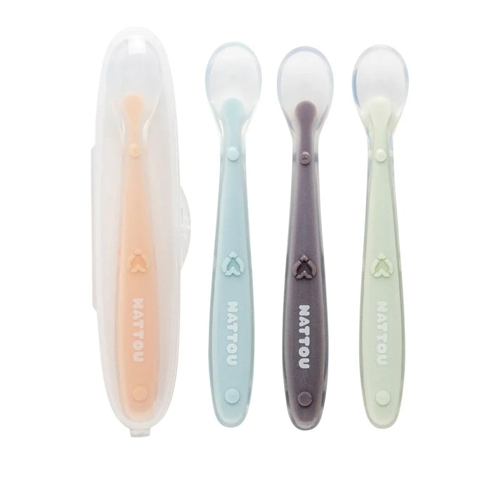 Nattou - Lepels Silicone Set 4 Stuks - Meerkleurig