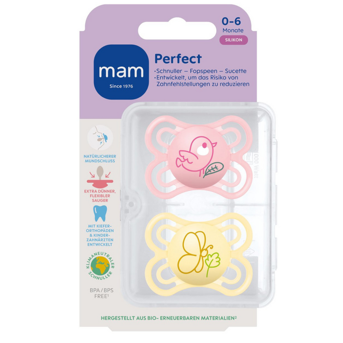 Mam - Fopspeen Perfect 0-6 maand roze & geel