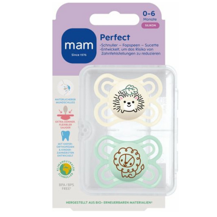 Mam - Fopspeen Perfect 0-6 maand mint & beige
