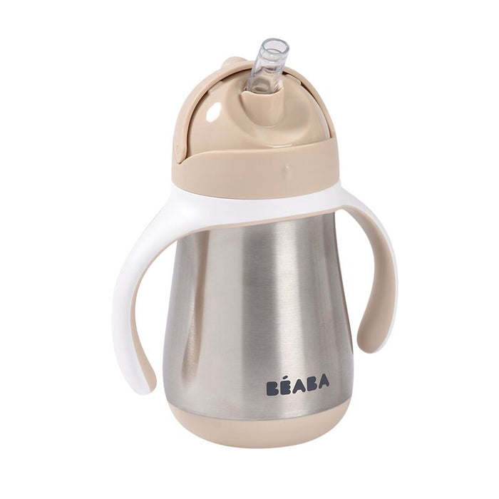 Beaba - RVS drinkbeker met rietje 250ml Clay