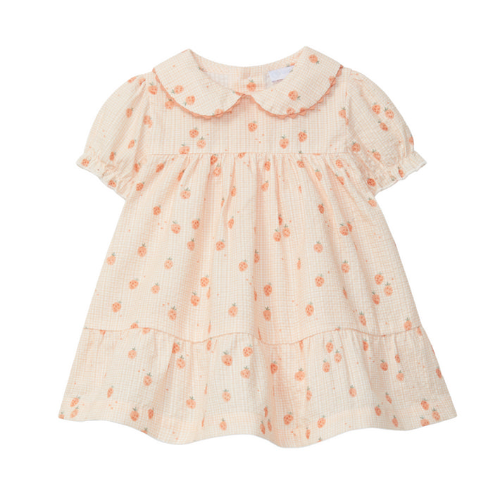 Laranjinha - STRAWBERRIES DRESS - Light orange