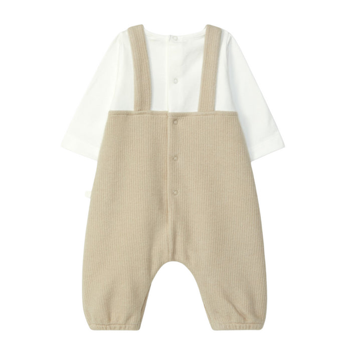 Laranjinha - Two-in-one organic cotton romper - Beige