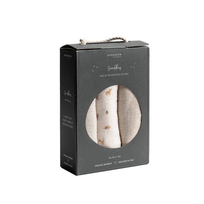 Bamboom - Swaddle Muslin 3 pack 70x70cm THE FARM