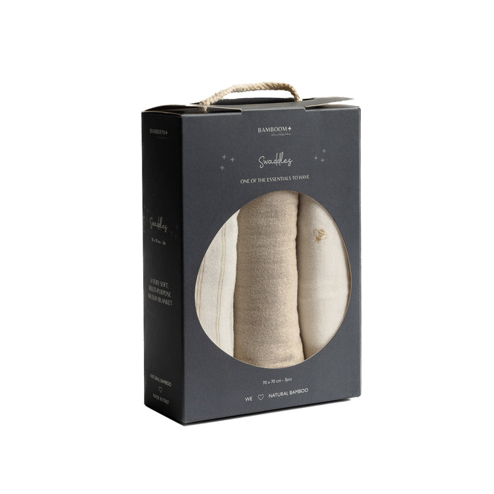 Bamboom - Swaddle Muslin 3 pack 70x70cm STRIPES