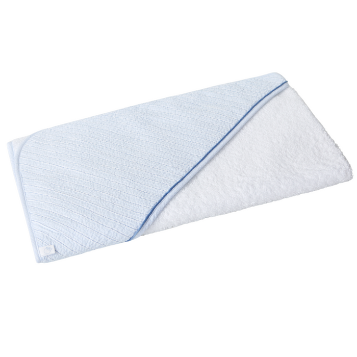 Laranjinha - Hooded towel blue stripes