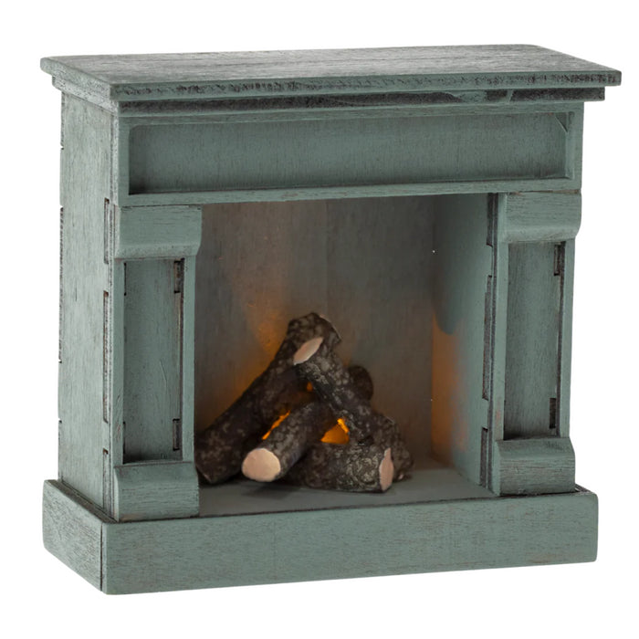 Maileg - Miniature fireplace - Vintage Blue