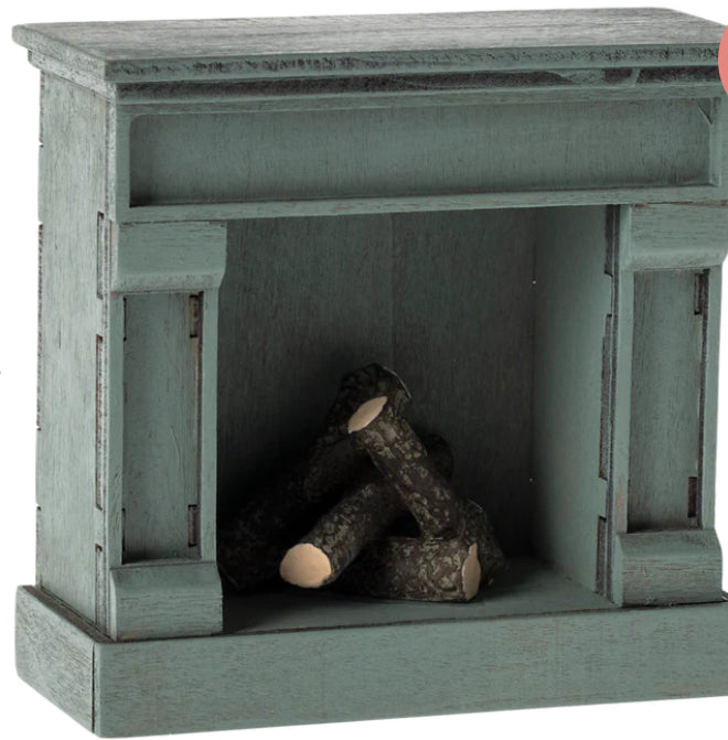 Maileg - Miniature fireplace - Vintage Blue