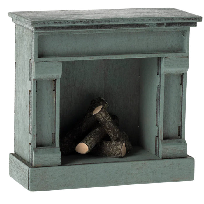 Maileg - Miniature fireplace - Vintage Blue