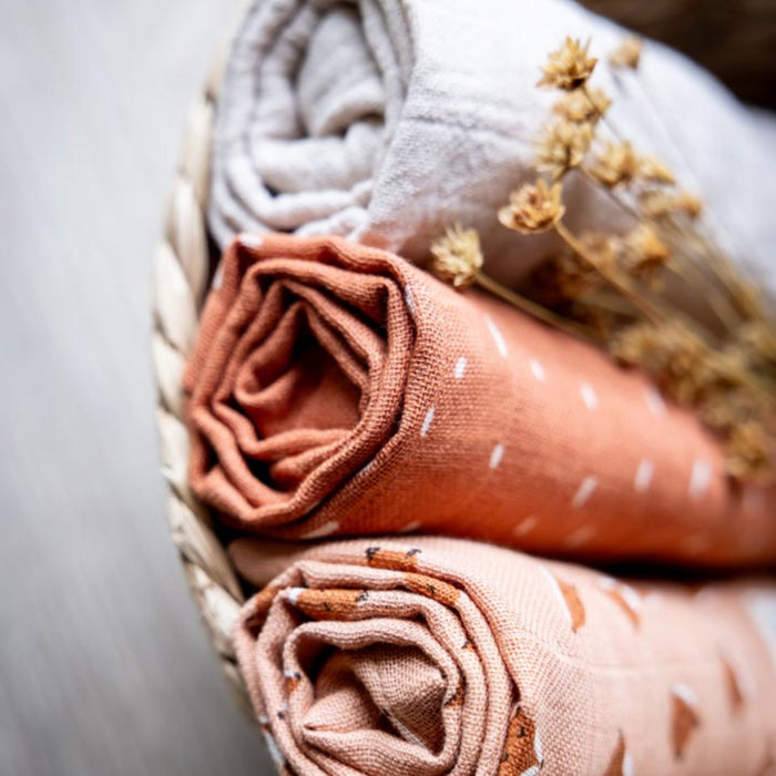 Muslin cloths 3-pack mix | 55x55cm - Fierce Fox