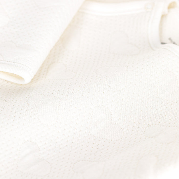 Petit Bateau - Babypakje in wit met hartjes