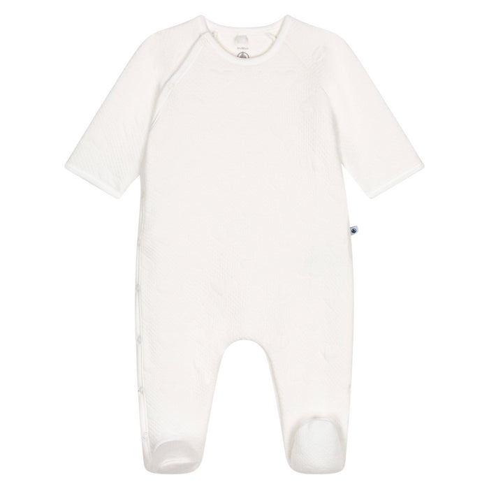 Petit Bateau - Babypakje in wit met hartjes