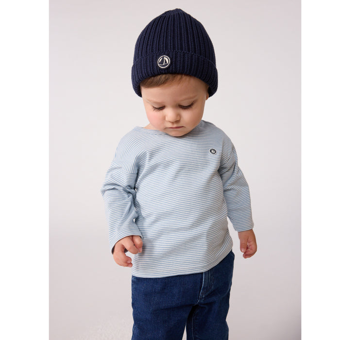 Petit Bateau - Met fleece gevoerde gebreide babymuts