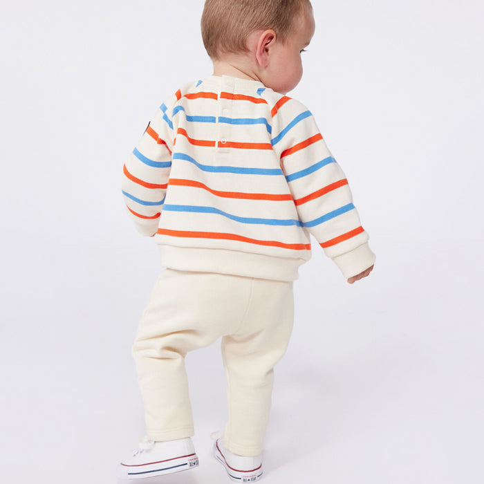 Petit Bateau - Sweater - blauw - rood gestreept