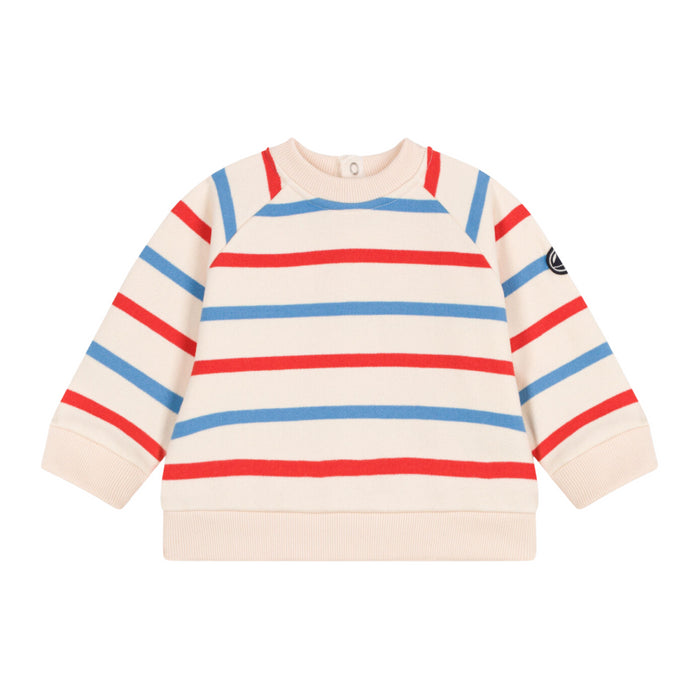 Petit Bateau - Sweater - blauw - rood gestreept
