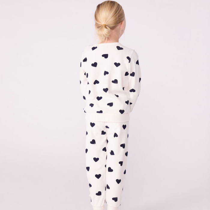 Petit Bateau - Kinderpyjama van katoenen badstof met hartjesprint