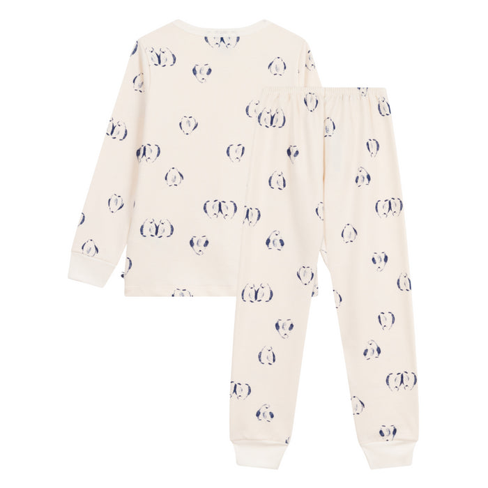 Petit Bateau - 2-delige pyjama van fleece met pinguïnprint