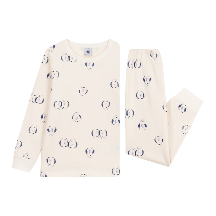 Petit Bateau - 2-delige pyjama van fleece met pinguïnprint