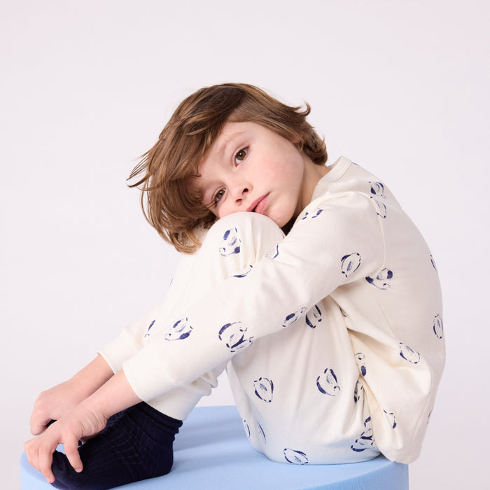 Petit Bateau - 2-delige pyjama van fleece met pinguïnprint