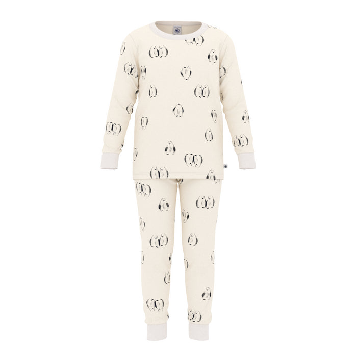 Petit Bateau - 2-delige pyjama van fleece met pinguïnprint
