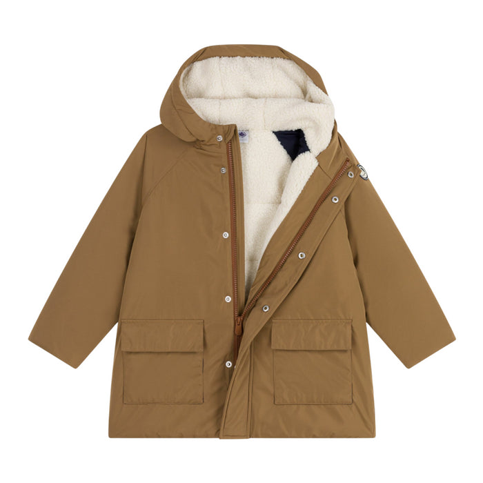 Petit Bateau - Halflange effen parka voor kinderen