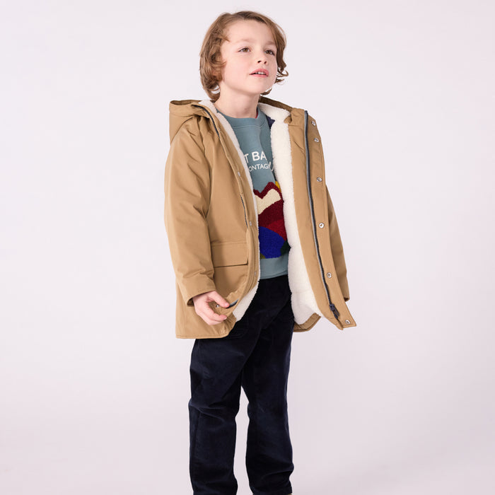 Petit Bateau - Halflange effen parka voor kinderen