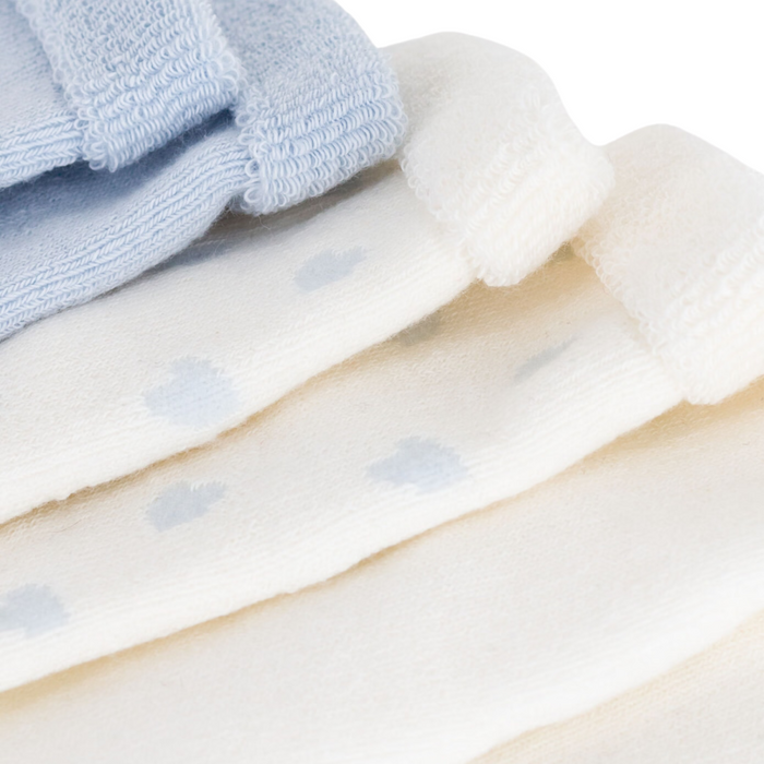 Petit Bateau - Set van 3 paar geboortesokjes in katoen - Blauw