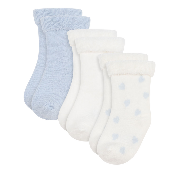 Petit Bateau - Set van 3 paar geboortesokjes in katoen - Blauw