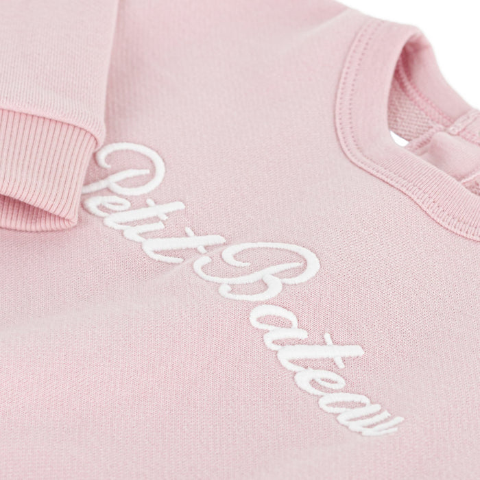 Petit Bateau - Katoenen babysweatshirt met 'Petit Bateau'-borduursel
