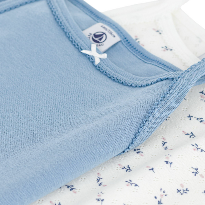 Petit Bateau - Set van 2 katoenen hemdjes met bandjes voor kinderen