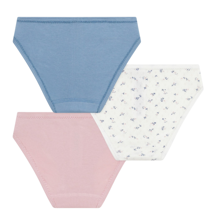 Petit Bateau - Setje met 3 katoenen onderbroekjes met bloemetjesprint voor kinderen