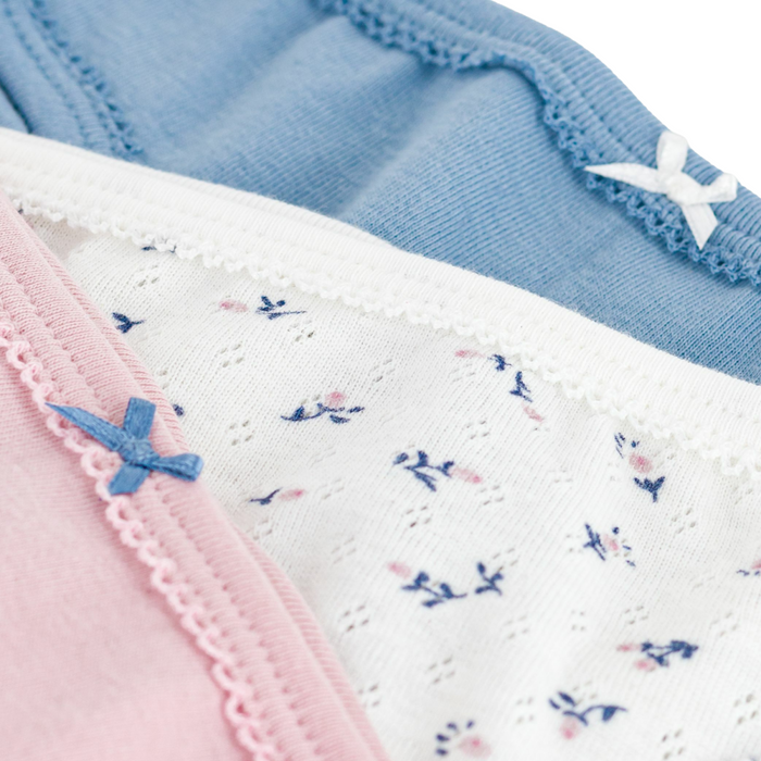 Petit Bateau - Setje met 3 katoenen onderbroekjes met bloemetjesprint voor kinderen