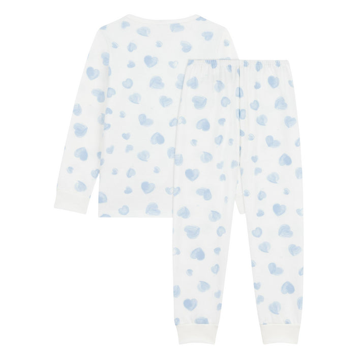 Petit Bateau - 2-delige pyjama van fleece met hartjesprint