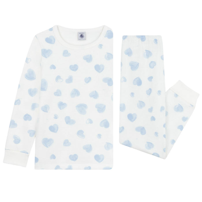 Petit Bateau - 2-delige pyjama van fleece met hartjesprint