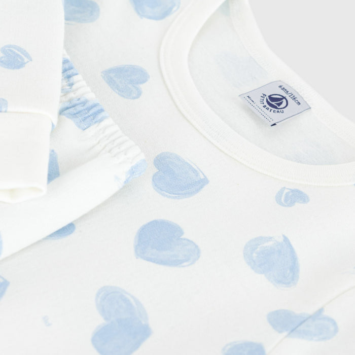 Petit Bateau - 2-delige pyjama van fleece met hartjesprint