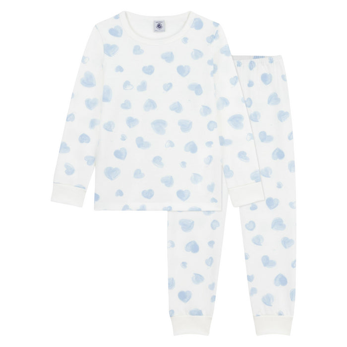 Petit Bateau - 2-delige pyjama van fleece met hartjesprint