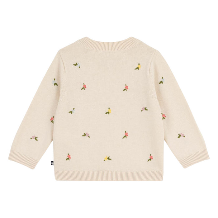 Petit Bateau - Babytruitje met geborduurde bloemetjes
