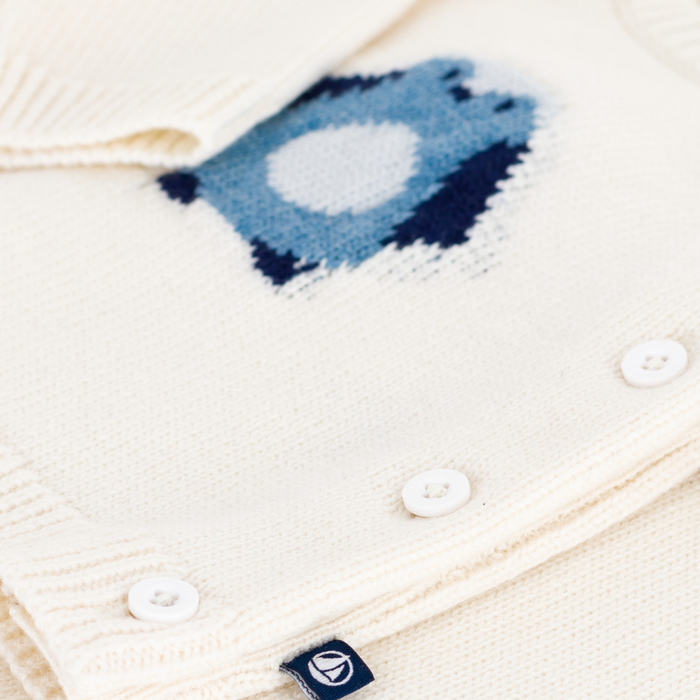 Petit Bateau - Tweedelig gebreid babysetje met pinguïnprint