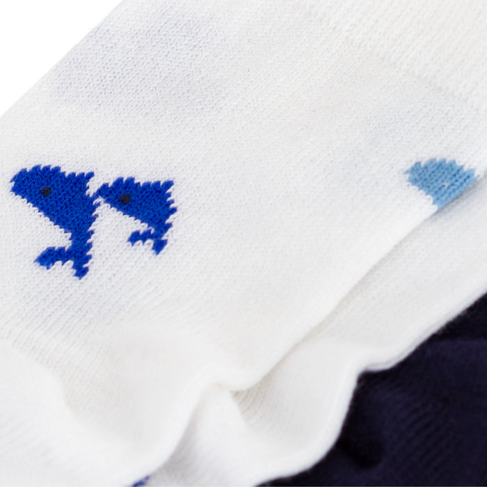 Petit Bateau - Set van 2 paar babysokken in katoen met walvisjesprint