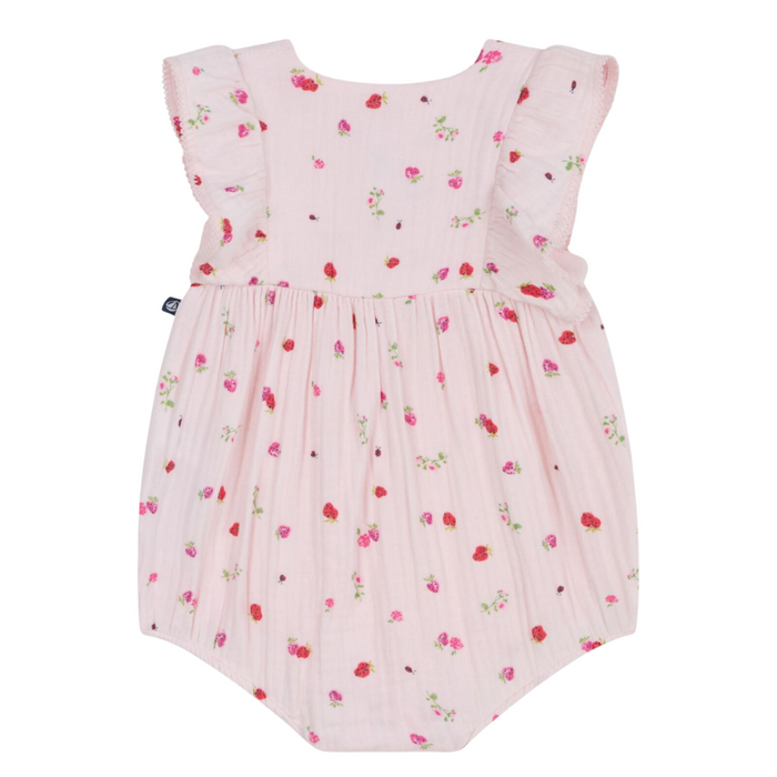 Petit Bateau - Babyspeelpakje van luchtig katoen met bloemenprint